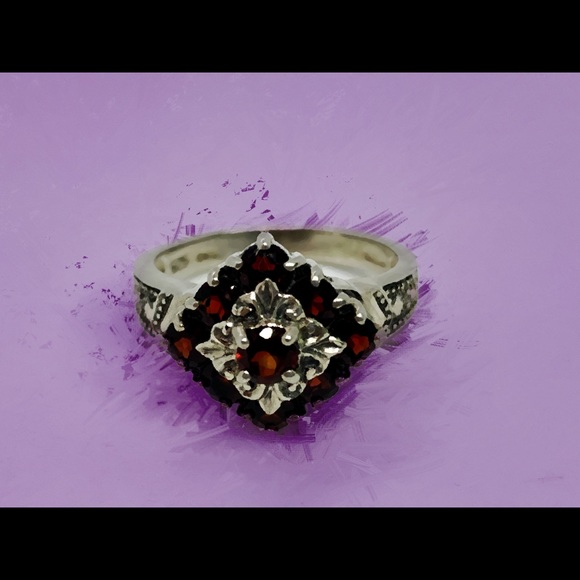 925 Sterling Silver Rubellite Tourmaline Ring & Matching Earrings - Picture 10 of 10